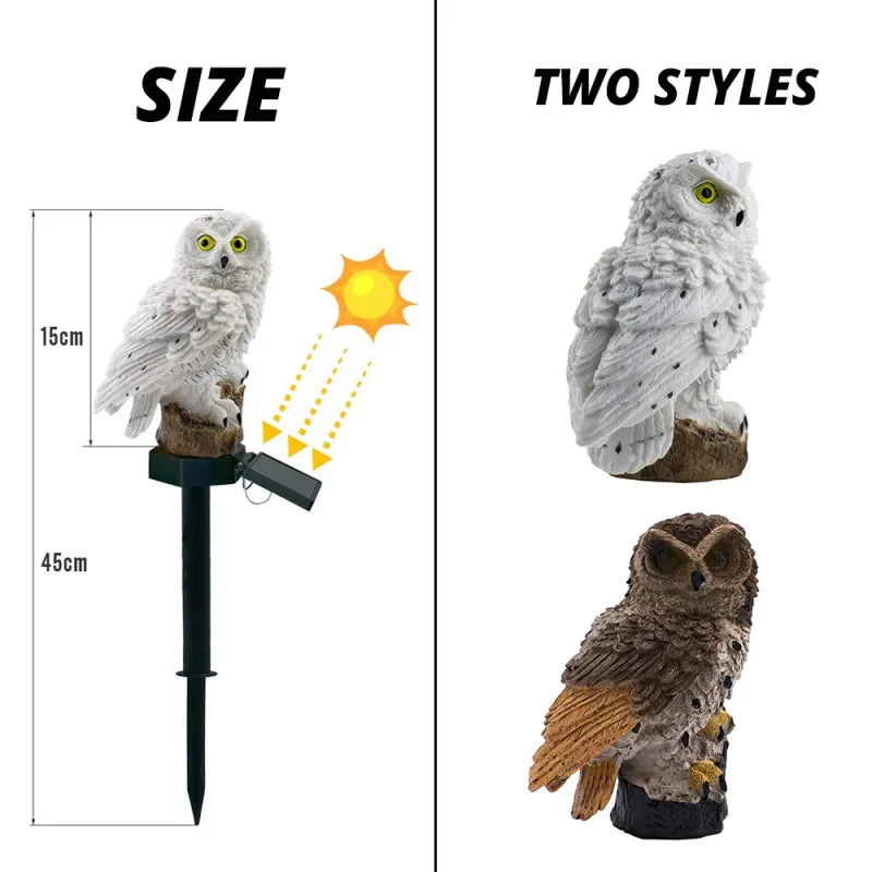 Solar Owl Garden Light