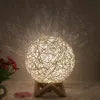 Creative Linen Table Lamp with LED Intelligent USB, Remote Control, and Rattan Ball