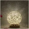 Creative Linen Table Lamp with LED Intelligent USB, Remote Control, and Rattan Ball