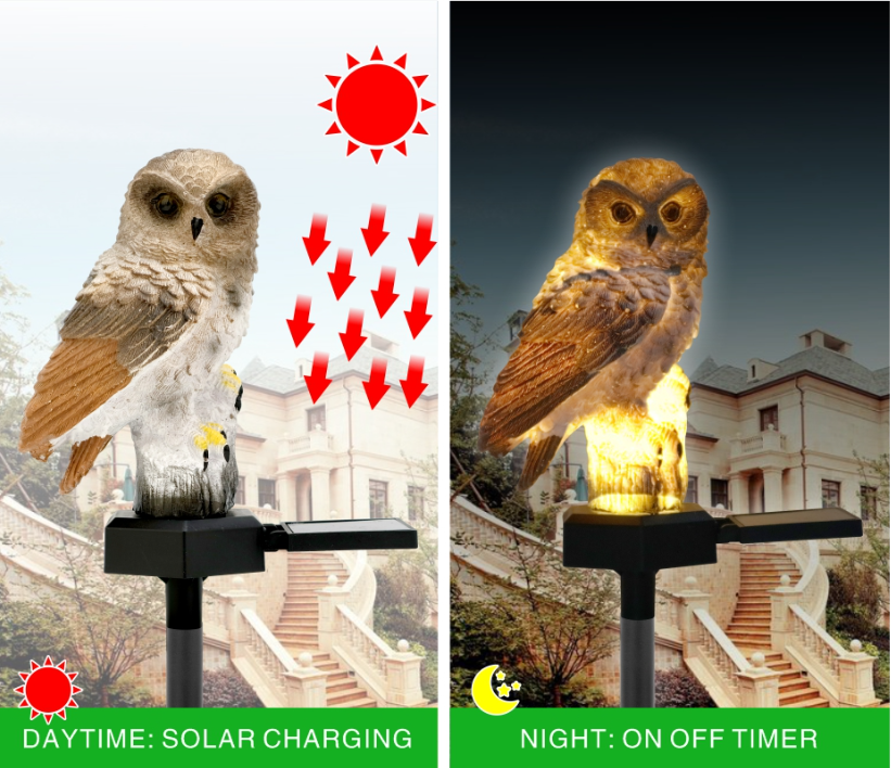 Solar Owl Garden Light