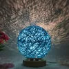 Creative Linen Table Lamp with LED Intelligent USB, Remote Control, and Rattan Ball